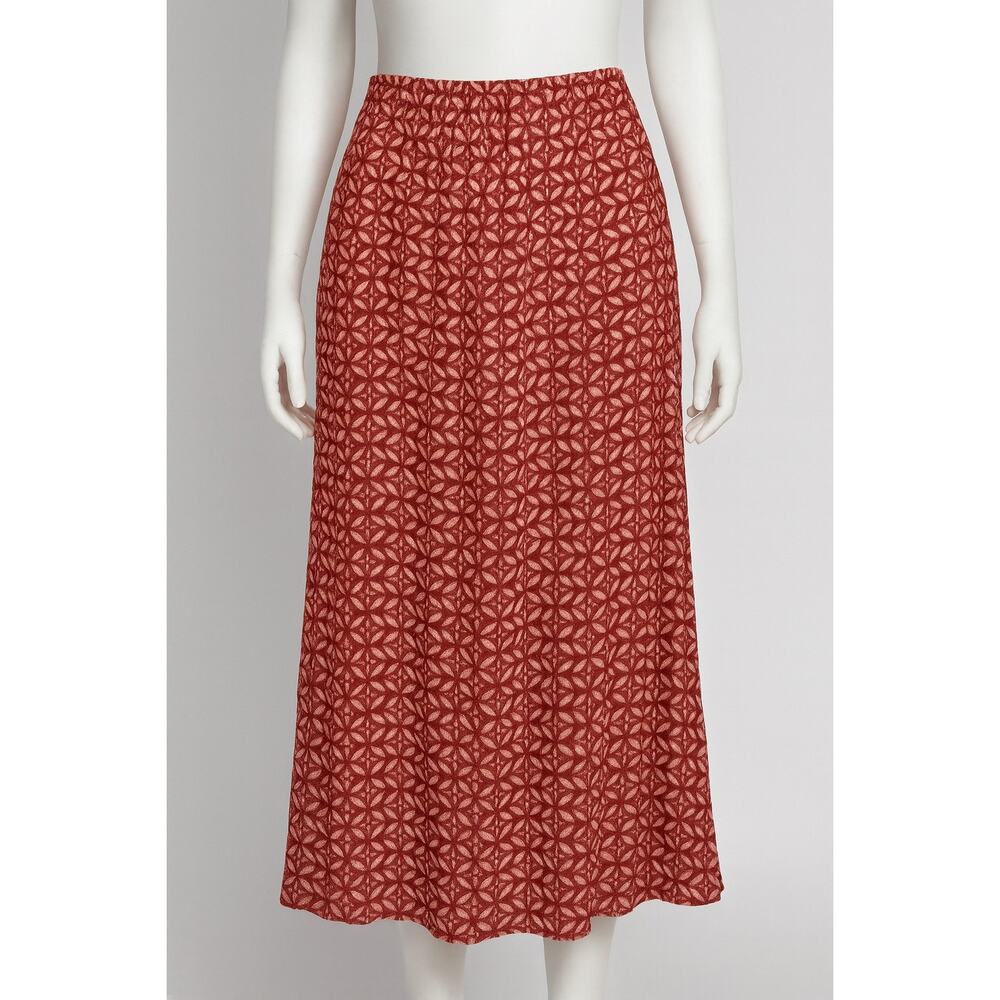 MAURICES GEOMETRIC WOMEN'S MAXI SKIRT RUST COLOR SIZE 2X